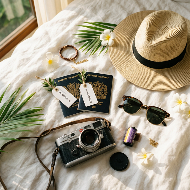Paar am Strand bei Sonnenuntergang